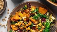 Winter Roasted Vegetable Salad with Lemon Tahini Dressing
