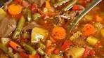“Beef Vegetable Soup is made with tender chunks of slowly ...