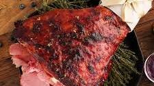 Blueberry, Lemon and Brandy Glazed Ham