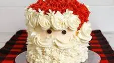 Candy Cane Striped Vanilla Santa Cake