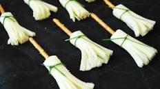 Cheesy Witches Pretzel Broomsticks
