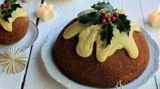 Double chocolate Christmas pudding cakes