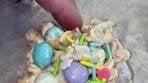 Easter drop cookies! RECIPE: 1 package almond bark melted ...