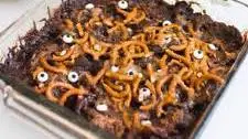 Halloween Dump Cake with Candy Bars