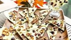 Harvest White Chocolate Bark with Pretzels, Fruits and Nuts