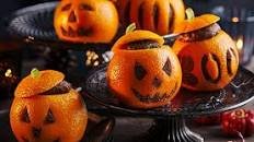 Jack-o'-lantern chocolate orange cakes