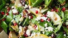 Pear, Pomegranate and Spinach Salad