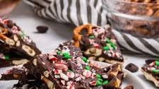 Peppermint Dark Chocolate Pretzel Bark