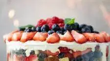 Red White Blue Trifle with Raspberry Sauce