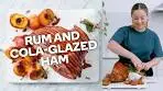 Rum and cola-glazed ham