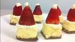 Santa Hat Cheesecake Bites