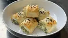 Spinach & feta Filo Rolls with pine nut