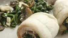 Spinach-Stuffed Flounder with Mushrooms and Feta
