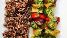 Steak and Vegetable Skewers with Chimichurri