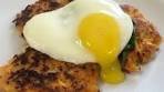 Sweet potato hash browns with spinach and egg ...
