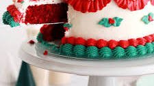 Vintage Christmas Red Velvet Cake