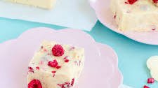 White Chocolate and Raspberry Fudge Slice