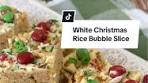 White Christmas Marshmallow Rice Bubble Slice Recipe