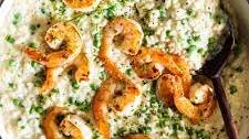 Easy prawn risotto with peas