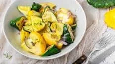 Oven-Roasted Pattypan Squash With Shallots and Herbs