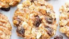 4 Ingredient No Bake Chewy Oatmeal Raisin Cookies (Gluten-Free, Vegan, Dairy-Free, Protein-Rich)