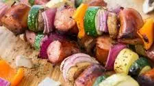 Grilled Sausage & Veggie Kabobs