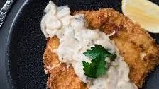 Pork Schnitzel with Mushroom Gravy