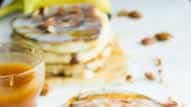 Banana Swirl Cinnamon Roll Pancakes