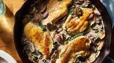 Creamy Skillet Chicken with Spinach & Mushrooms