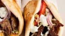 Easy Beef Gyro recipe wrapped in Pita bread