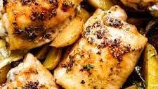 Garlic Butter Baked Chicken Thighs with Potatoes