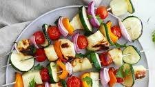 Grilled Vegetable Skewers with Halloumi