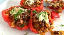 Kidney bean ‘mince’ Stuffed Peppers