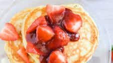 Lemon Pancakes with Strawberry Sauce
