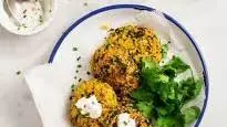 Millet Cakes with Carrots & Spinach