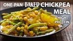 One Pan Baked Chickpea and Vegetable Recipe | Easy ...