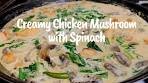 One-Pan Creamy Chicken Mushroom with Spinach