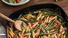 Roasted Green Bean and Tomato Pasta