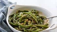 Roasted Green Beans with Garlic, Lemon, Pine Nuts & Parmesan