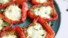 Roasted Red Peppers with Pesto and Goat Cheese