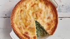 Runner bean and ricotta pie
