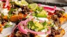 Slow Cooker Beef Enchilada Stuffed Sweet Potatoes