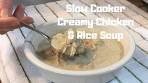 Slow Cooker Creamy Chicken & Rice Soup!