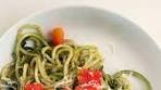 Zoodles with Pesto and Cherry Tomatoes | These low-carb ...