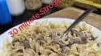 30 minute Beef Stroganoff Using thin sliced top round steak ...
