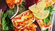 4 Ingredient Fried Halloumi Salad With Beetroot and Dressing