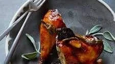 Apricot Glazed Chicken with Dried Plums and Sage