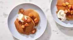 Buttermilk Pancakes with Nectarine Compote & Mascarpone