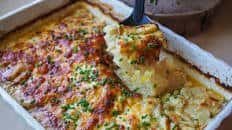 CHEESY Celeriac Potato Gratin
