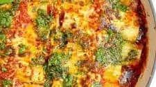 Cheesy Pesto Manicotti